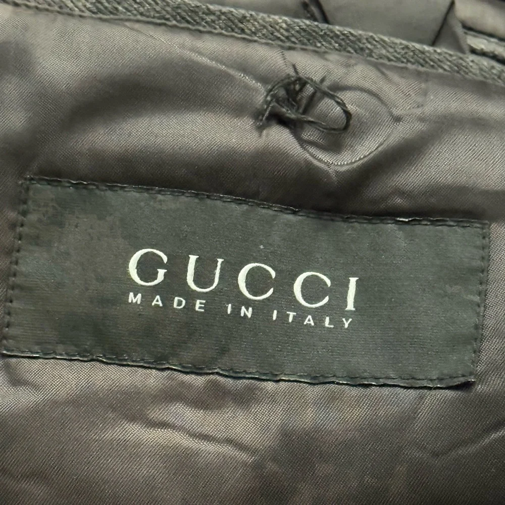 GUCCI Archival 2008 FW Runway Military Field Jacket Waxed Canvas Grey 50 L